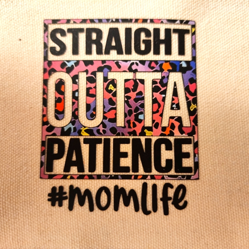 Colorful 'Straight Outta Patience' Makeup Tote Bag